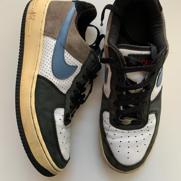 Nike Air Force 1 Low Premium Escape 2005 Size 10 Black Gray White Light Blue - Picture 4 of 6